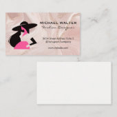 ファッションモデルロゴ |ピンク金ゴールド大理石 名刺 (正面/裏面)