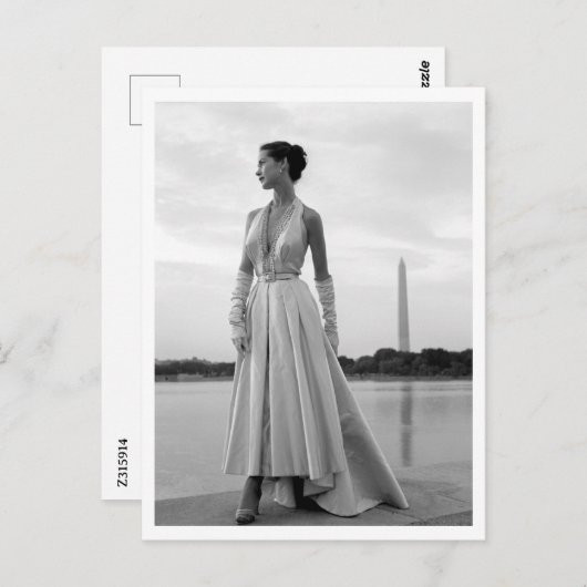 ファッションモデルワシントンDC 1940sヴィンテージスタイル ポストカード (正面/裏面)
