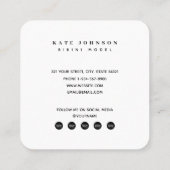 ファッションモデル写真QRコードソーシャルメディアのアイコン スクエア名刺 (裏面)