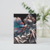 ファッションモデル女性とベッタフィッシュ ポストカード (スタンド正面)