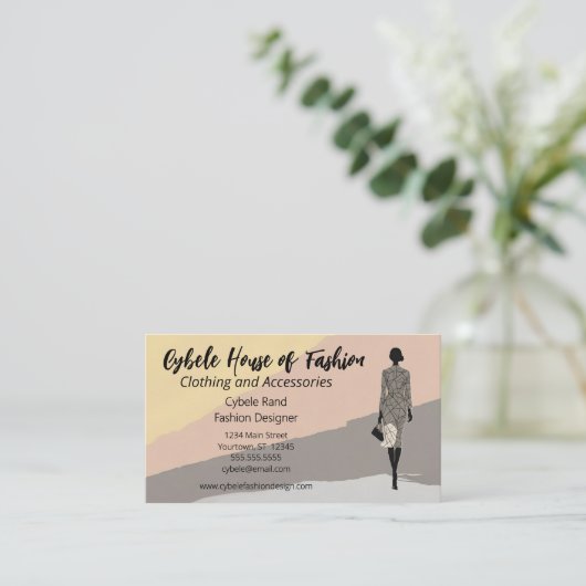 ファッションモデル衣類ファッションスタイル 名刺 (スタンド正面)