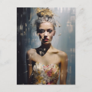 ファッションモデル金髪の女性の写真 ポストカード