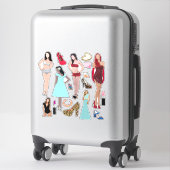 ファッションモデル靴とメイクアップアート シール (スーツケース)