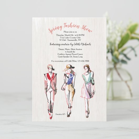 ファッションモデル3つのファッション表示招待状 招待状 (スタンド正面)