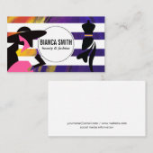 ファッションモデル | ストライプ | 芸術的 名刺 (正面/裏面)