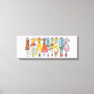 ファッションラバーズアートプリントカラフルファッションスケッチ キャンバスプリント