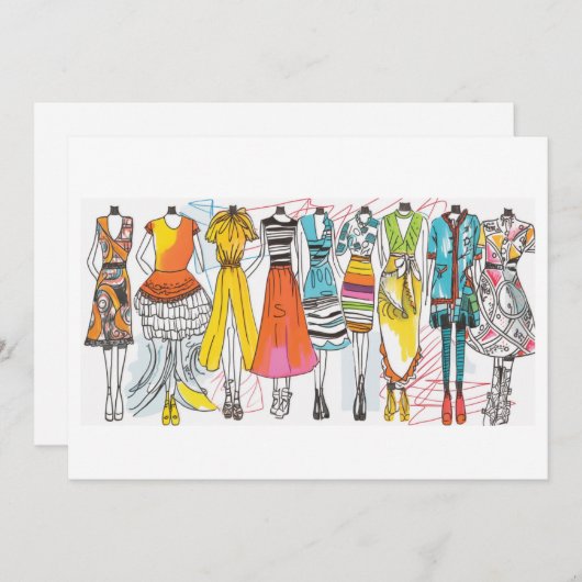 ファッションラバーズアートプリントノテ空白のカード 招待状 (正面/裏面)
