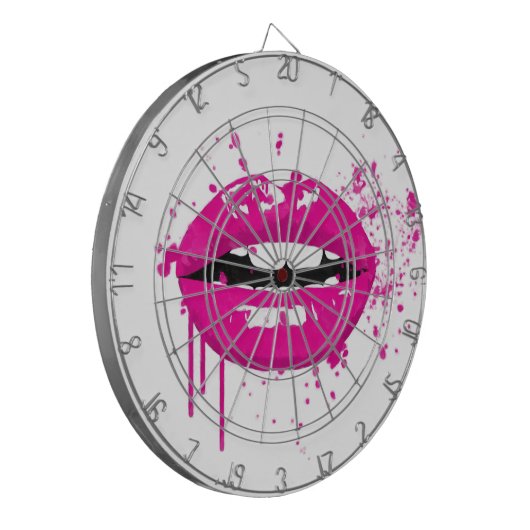 ファッションリップキスグラマー美しいトレンディースタイルピンク ダーツボード (正面左)