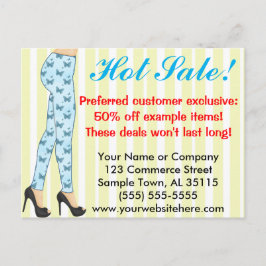 ファッションレギンスの販売発表 ポストカード