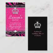 ファッションレースピンククラウンティモダンアラ 名刺 (正面/裏面)