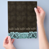 ファッションレースフライヤーブルーブラウンレザーピーチ チラシ (手)