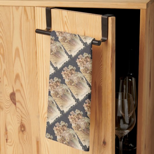 ファッションヴィンテージビクトリアンクリスマスキッチンタオル キッチンタオル (三つ折り)