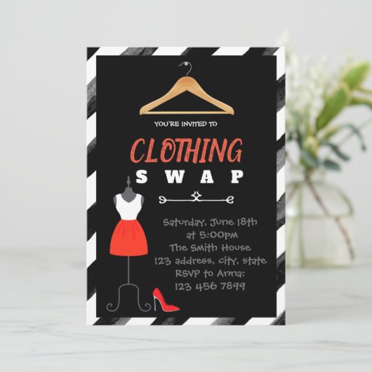 ファッション交換パーティの招待状 招待状 (スタンド正面)