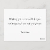 ファッション千鳥格子ののサンタとスノーフレーク ポストカード (裏面)