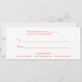 ファッション及び美しいの休日のギフト証明書 (裏面)