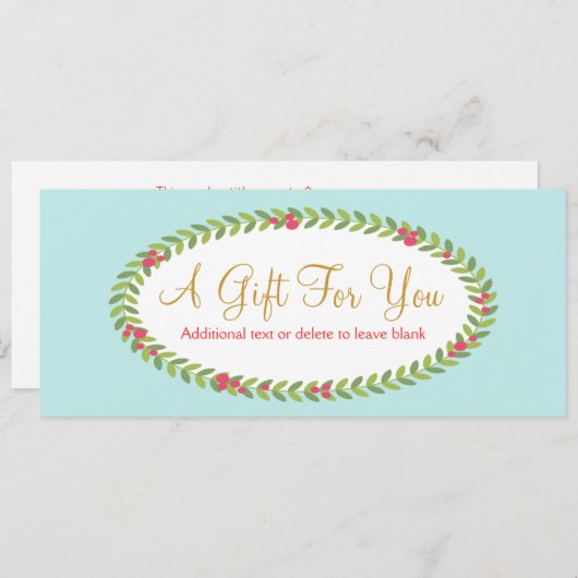 ファッション及び美しいの休日のギフト証明書 (正面/裏面)