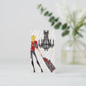 ファッション名刺ハンドバッグスーツケースゼブラ2 名刺 (スタンド正面)