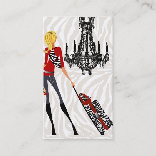 ファッション名刺ハンドバッグスーツケースゼブラ2 名刺 (正面)