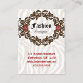 ファッション名刺ハンドバッグブーツ革ゼブラ 名刺 (裏面)