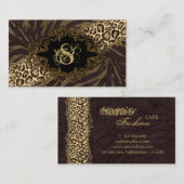 ファッション名刺動物ゼブラスエードヒョウ 名刺 (正面/裏面)