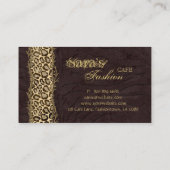 ファッション名刺動物ゼブラスエードヒョウ 名刺 (裏面)