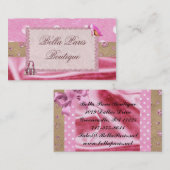 ファッション小物のピンクのグリッターの名刺 名刺 (正面/裏面)