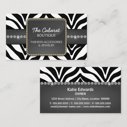 ファッション小物及びジュエリー 名刺 (正面/裏面)