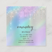 ファッション布ハンガードレスブティックドリップスブルー スクエア名刺 (裏面)