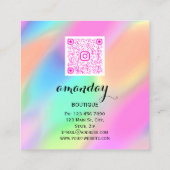 ファッション布ハンガードレスブティックホログラフQR スクエア名刺 (裏面)