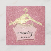 ファッション布ハンガードレスブティックQRコードロゴ スクエア名刺 (正面)