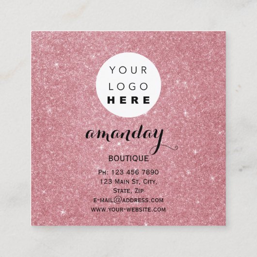 ファッション布ハンガードレスブティックQRコードロゴ スクエア名刺 (裏面)