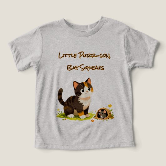 ファッション幼稚園子猫ネズミTシャツ (デザイン正面)