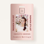 ファッション店の従業員フォトバラ金ゴールド贅沢 バッジ (正面)