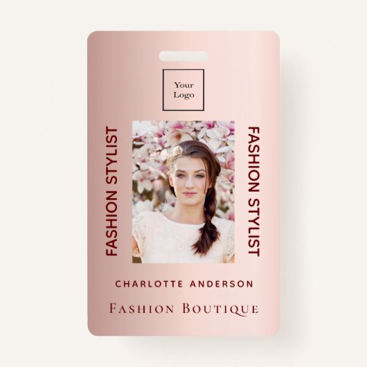 ファッション店の従業員フォトバラ金ゴールド贅沢 バッジ (正面)