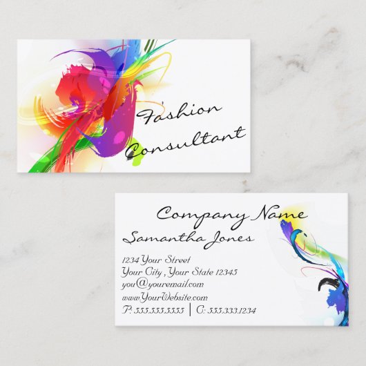 ファッション抽象芸術ロリケート絵を描（ばちゃばちゃ）跳ねる 名刺 (正面/裏面)