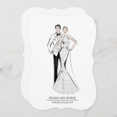 ファッション新郎新婦 招待状 (正面/裏面)