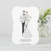 ファッション新郎新婦 招待状 (スタンド正面)