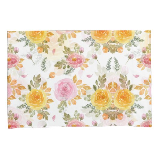 ファッション水彩フローラ 枕カバー (正面右)