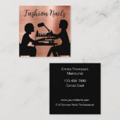 ファッション爪、 ネイルマニキュアの名刺 スクエア名刺 (正面/裏面)