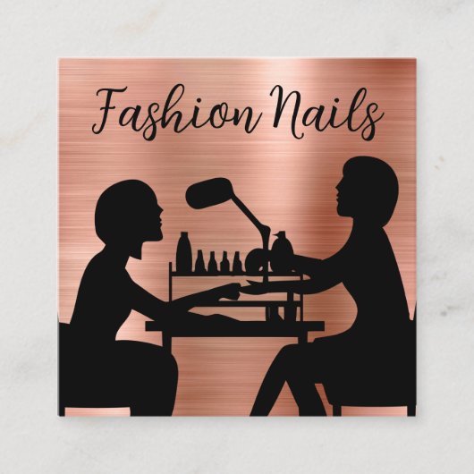 ファッション爪、 ネイルマニキュアの名刺 スクエア名刺 (正面)