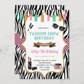 ファッション番組の誕生日招待状 招待状 (正面/裏面)