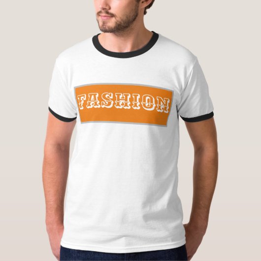 ファッション白と黄色 Tシャツ (正面)