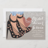 ファッション美しいヒールズジーンズブライダルシャワー自然イン 招待状 (正面)