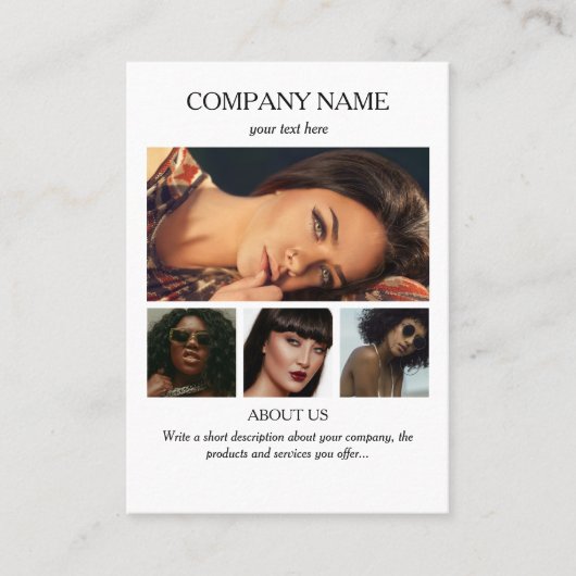 ファッション美しいビジネス5写真ソーシャルメディア 名刺 (正面)