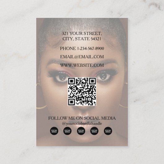 ファッション美しいビジネス5写真ソーシャルメディア 名刺 (裏面)