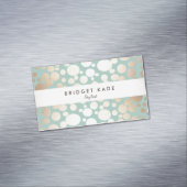 ファッション美しい金ゴールドターコイズ模様 マグネット名刺 (インサイチュ)