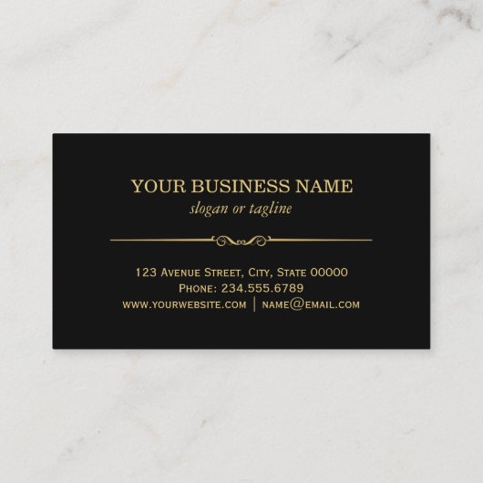 ファッション美しい金ゴールド白黒線パターン 名刺 (裏面)