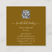 ファッション美意識ドレス金ゴールド体ロゴQRコード スクエア名刺 (裏面)