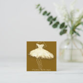 ファッション美意識ドレス金ゴールド体ロゴQRコード スクエア名刺 (スタンド正面)