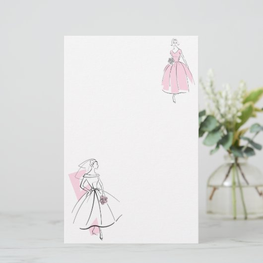 ファッション花嫁グループピンク文具 便箋 (スタンド正面)